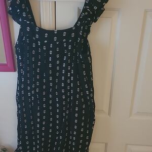 LOFT Black and White Patterned Mini Dress